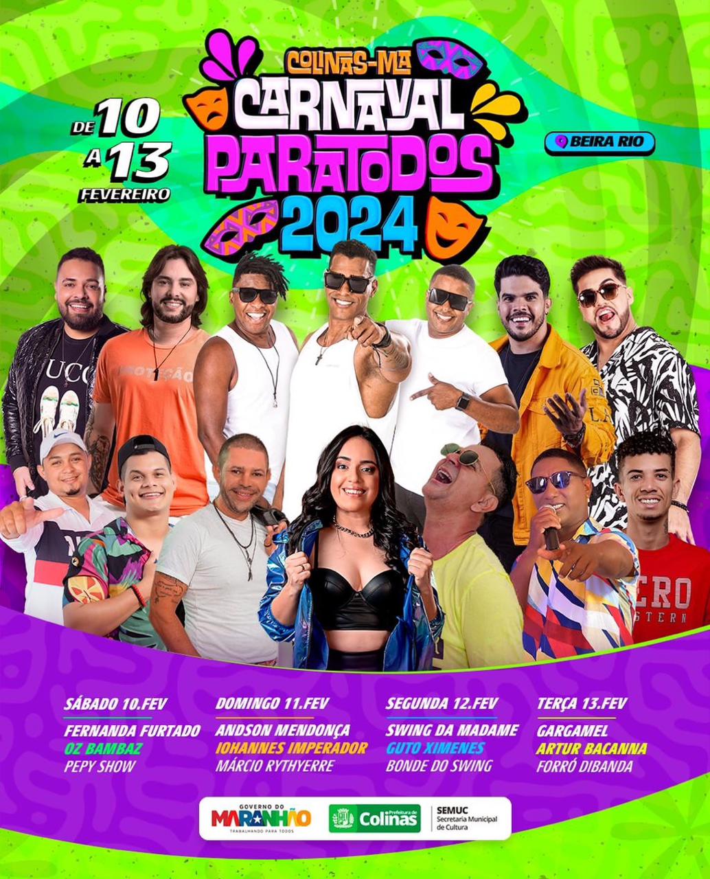 Carnaval 2024 | Confira a programação completa do “Carnaval para Todos”